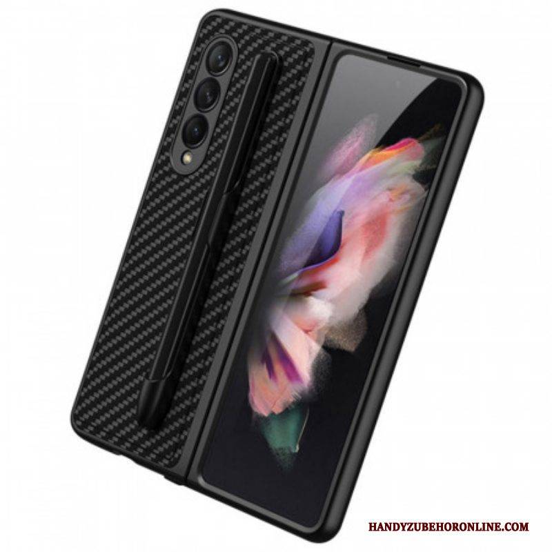 Handyhülle Für Samsung Galaxy Z Fold 3 5G Kohlefaser-stylushalter Gkk