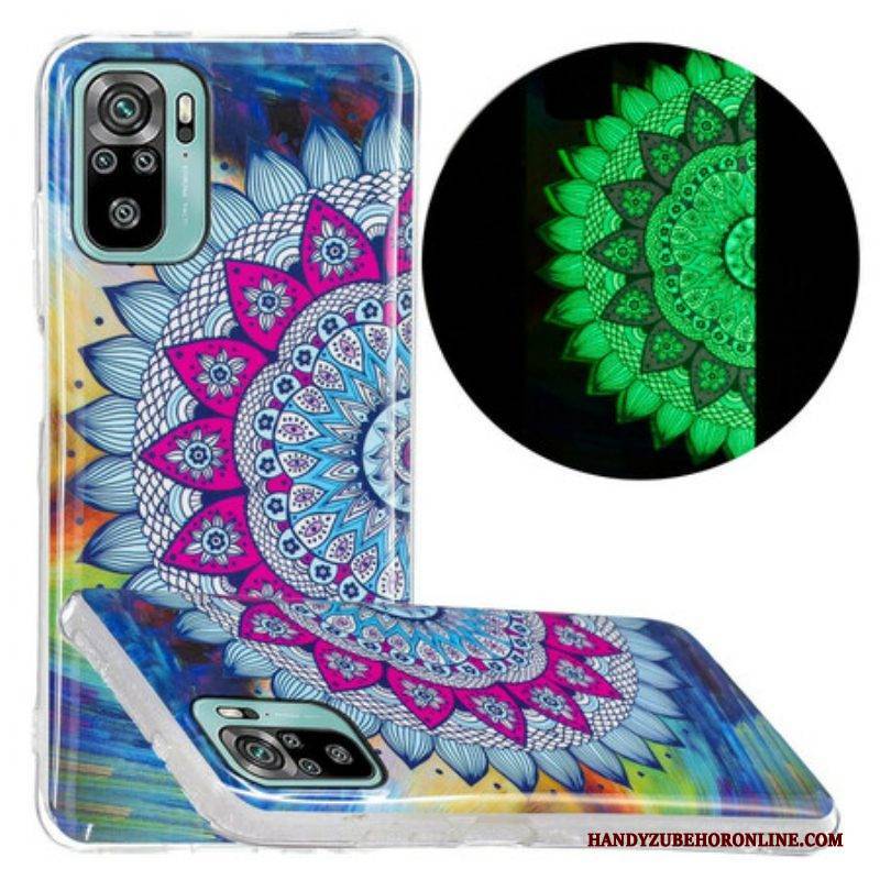 Handyhülle Für Xiaomi Redmi Note 10 / 10S Fluoreszierendes Buntes Mandala