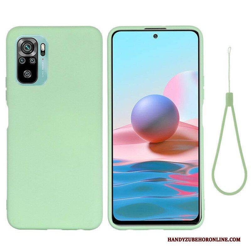 Handyhülle Für Xiaomi Redmi Note 10 / 10S Flüssiges Silikon Mit Lanyard