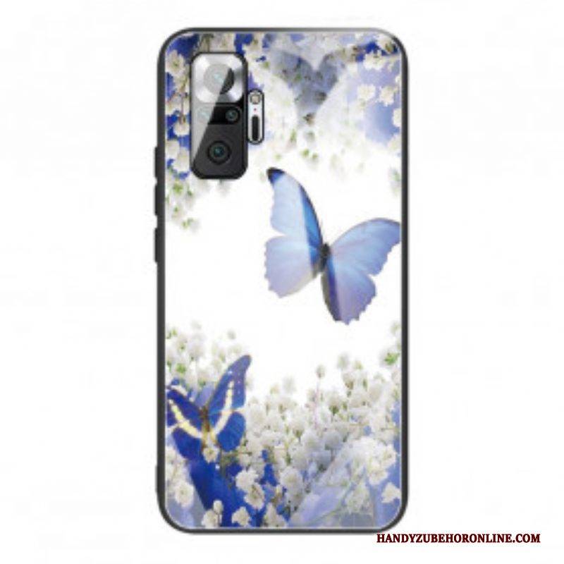 Handyhülle Für Xiaomi Redmi Note 10 Pro Gehärtetes Glas Im Schmetterlings-design
