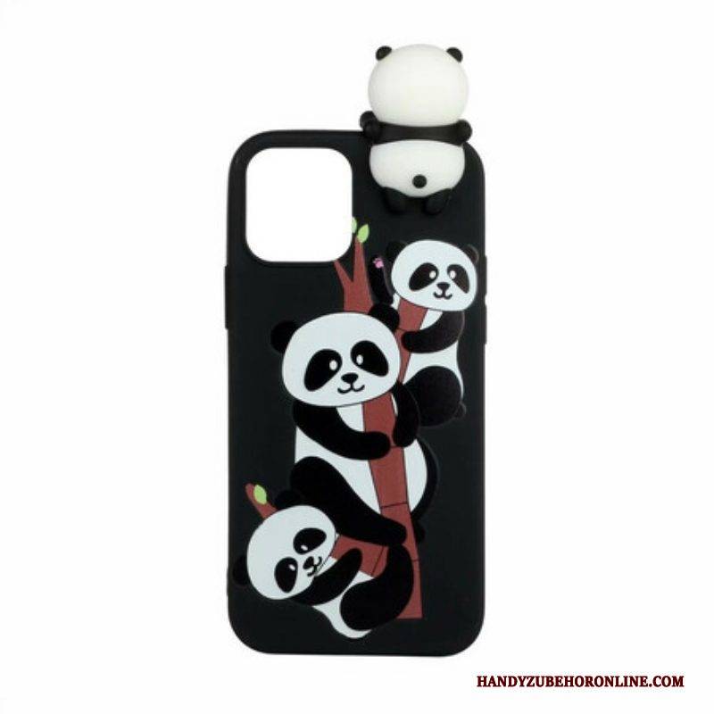 Handyhülle Für iPhone 13 Mini 3d-pandas Auf Bambus