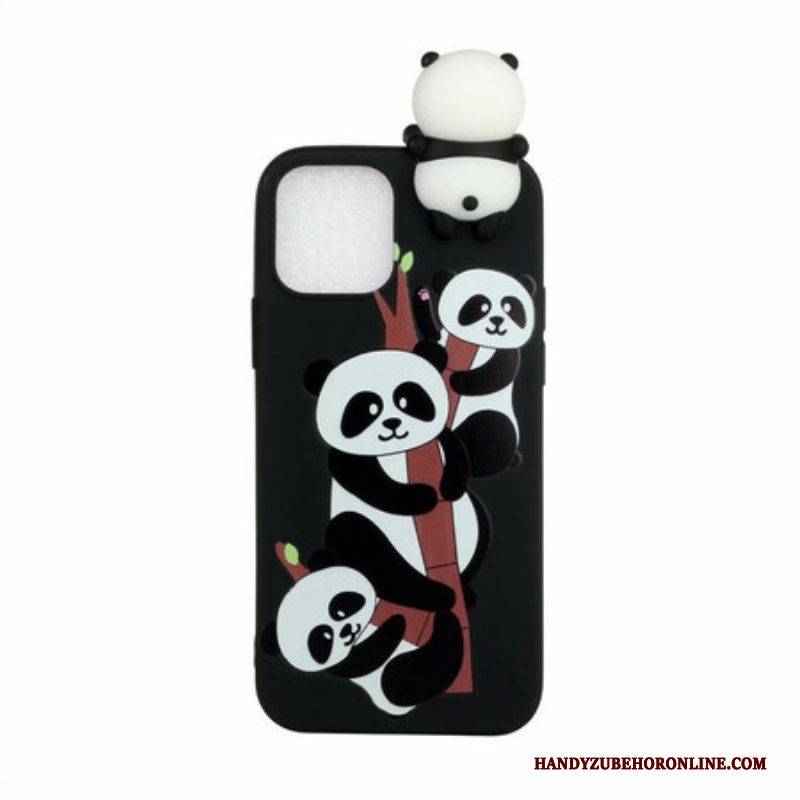 Handyhülle Für iPhone 13 Pro 3d-pandas Auf Bambus