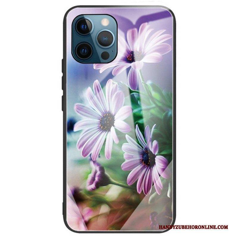 Handyhülle Für iPhone 14 Pro Max Blumen Aus Gehärtetem Glas