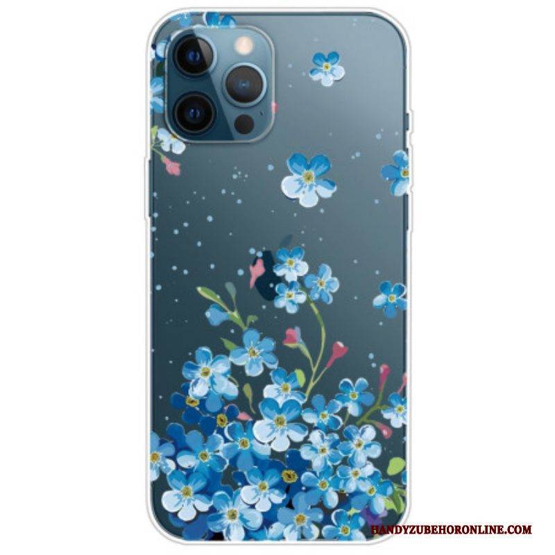 Handyhülle Für iPhone 14 Pro Nahtlose Blaue Blumen