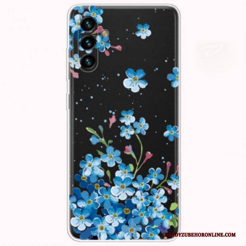 Hülle Für Samsung Galaxy A13 5G / A04s Blaue Blumen