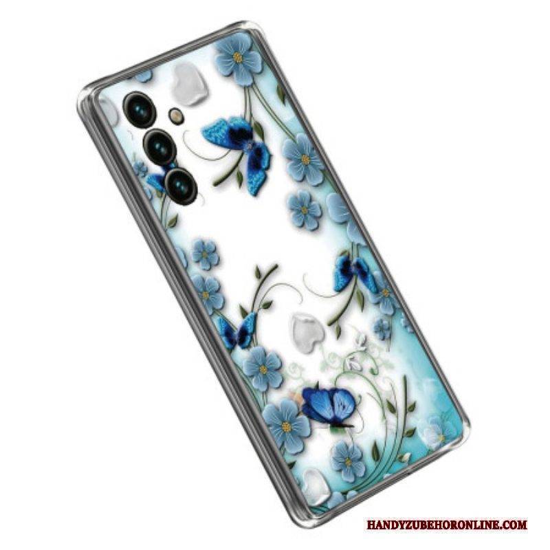Hülle Für Samsung Galaxy A14 / A14 5G Transparente Schmetterlinge Im Flug