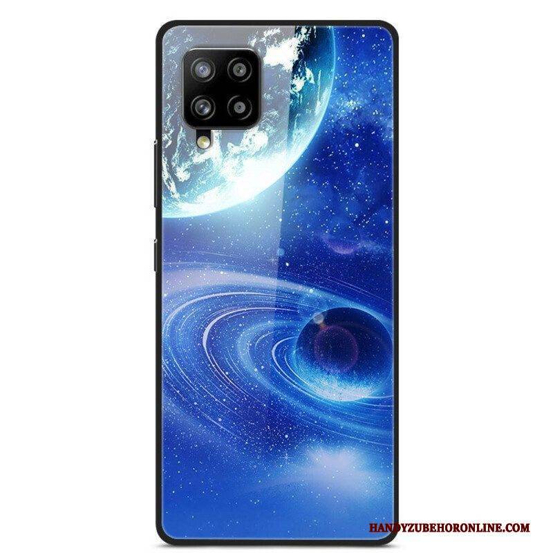 Hülle Für Samsung Galaxy A42 5G Glas- Und Silikonplaneten