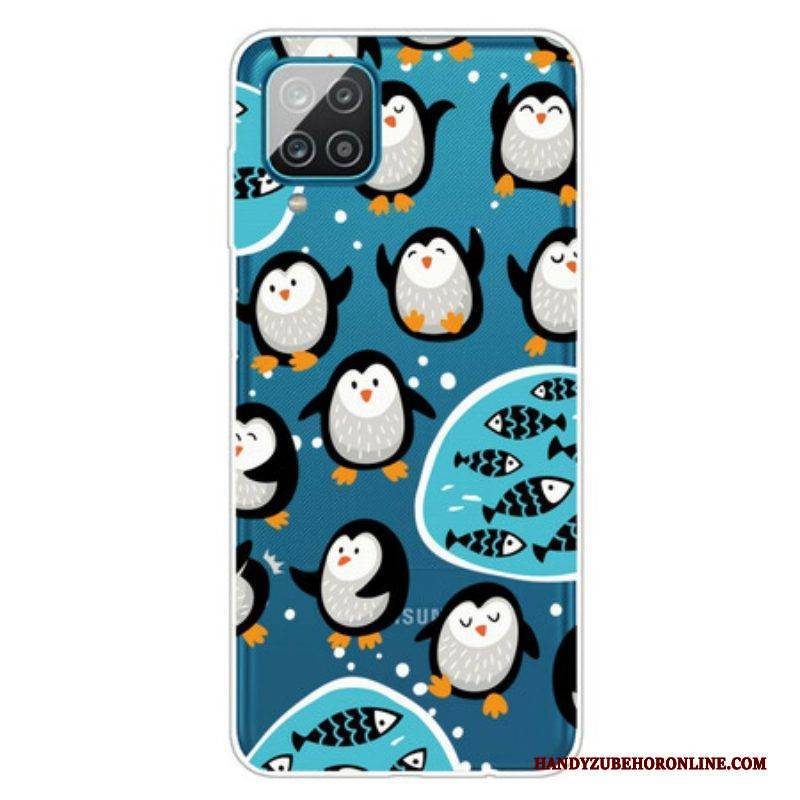 Hülle Für Samsung Galaxy M12 / A12 Pinguine Und Fische