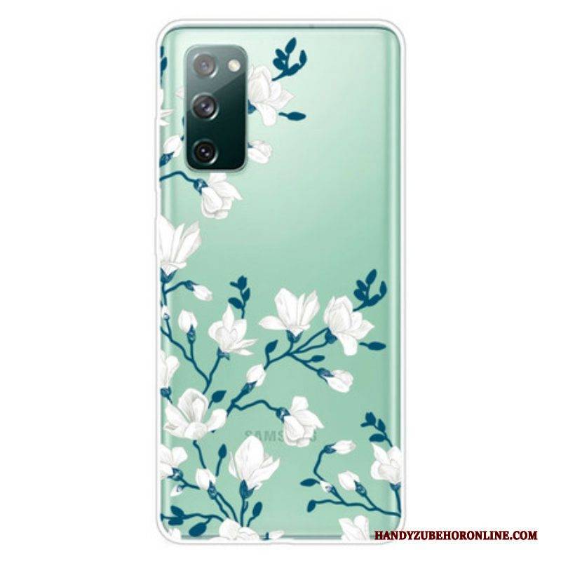 Hülle Für Samsung Galaxy S20 FE Weiße Blumen