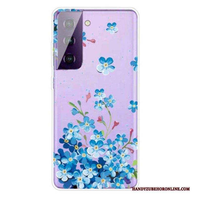 Hülle Für Samsung Galaxy S21 FE Blaue Blumen