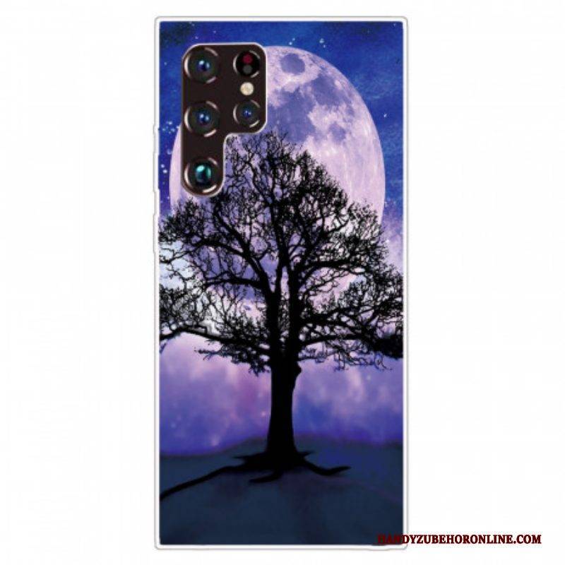 Hülle Für Samsung Galaxy S22 Ultra 5G Baum Und Mond