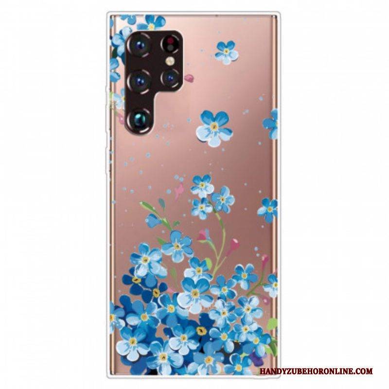 Hülle Für Samsung Galaxy S22 Ultra 5G Blaue Blumen