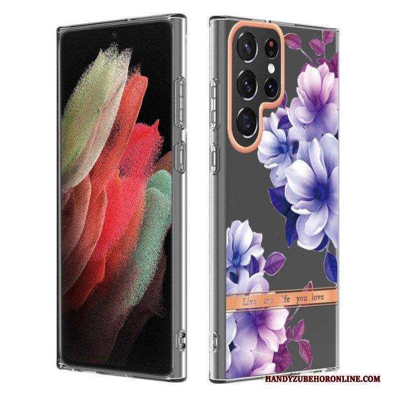 Hülle Für Samsung Galaxy S22 Ultra 5G Blumen Leben Das Leben. Das Sie Lieben