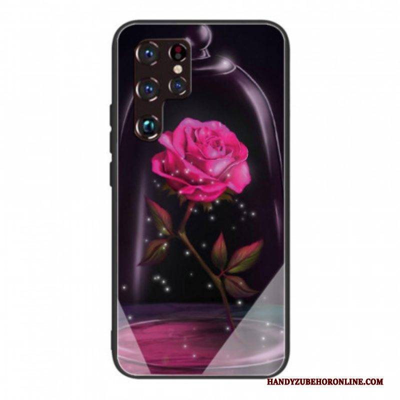 Hülle Für Samsung Galaxy S22 Ultra 5G Magisches Rosa Gehärtetes Glas