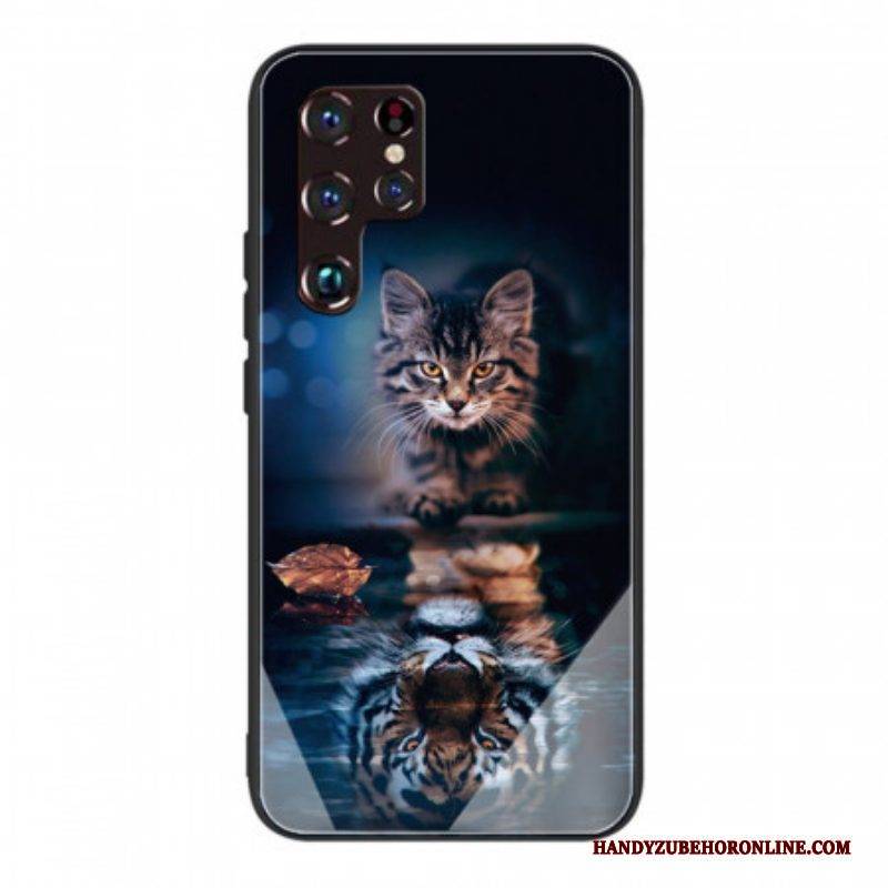 Hülle Für Samsung Galaxy S22 Ultra 5G Mein Tiger Gehärtetes Glas