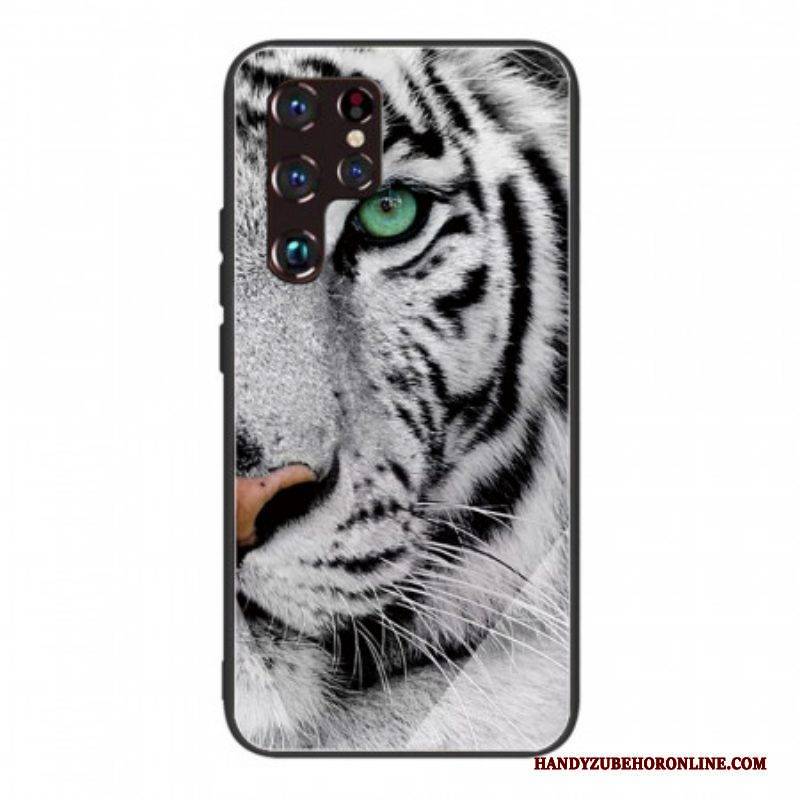 Hülle Für Samsung Galaxy S22 Ultra 5G Tiger-gehärtetes Glas