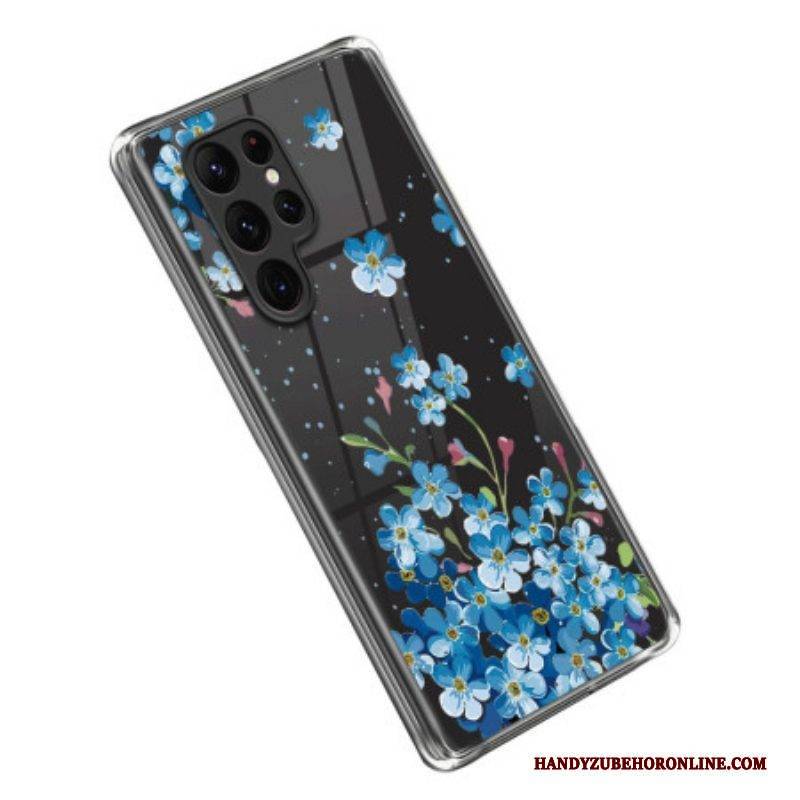 Hülle Für Samsung Galaxy S23 Ultra 5G Blaue Blumen