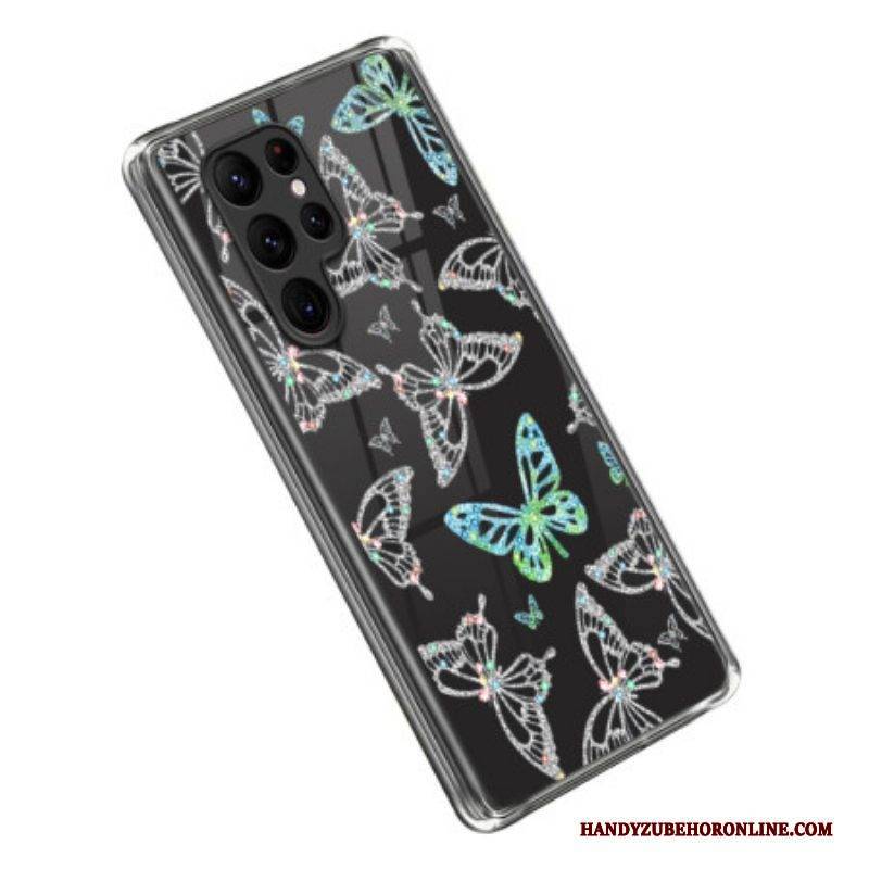 Hülle Für Samsung Galaxy S23 Ultra 5G Nahtlose Schmetterlinge