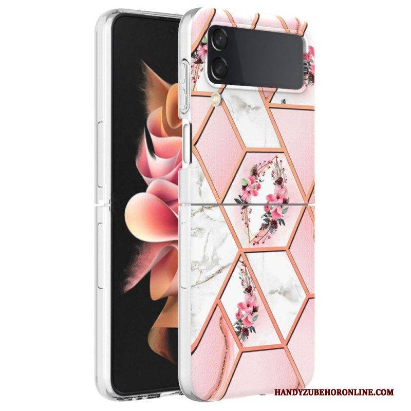 Hülle Für Samsung Galaxy Z Flip 4 Flip Case Blumenmarmor