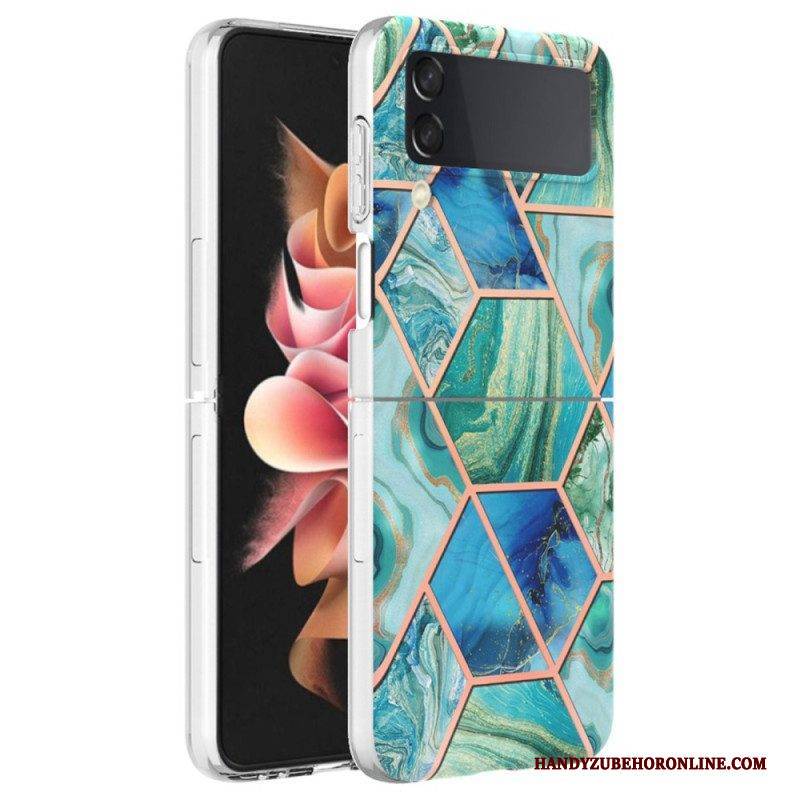 Hülle Für Samsung Galaxy Z Flip 4 Flip Case Geometrischer Marmor