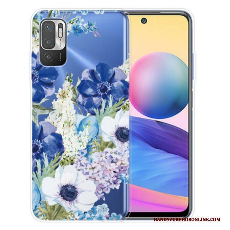 Hülle Für Xiaomi Redmi Note 10 5G Aquarellblaue Blumen