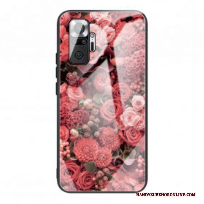 Hülle Für Xiaomi Redmi Note 10 Pro Rosenblüten Aus Gehärtetem Glas