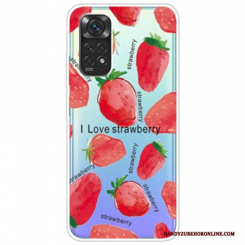 Hülle Für Xiaomi Redmi Note 11 / 11S Erdbeeren / Ich Liebe Erdbeeren