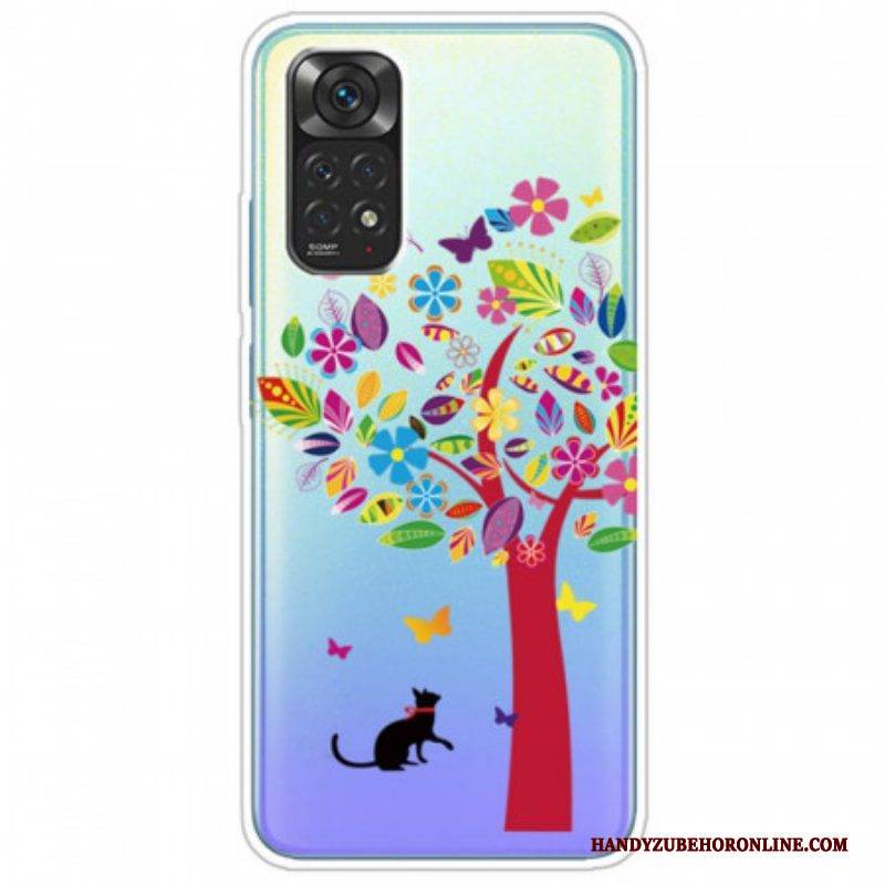 Hülle Für Xiaomi Redmi Note 11 / 11S Katze Unter Dem Bunten Baum