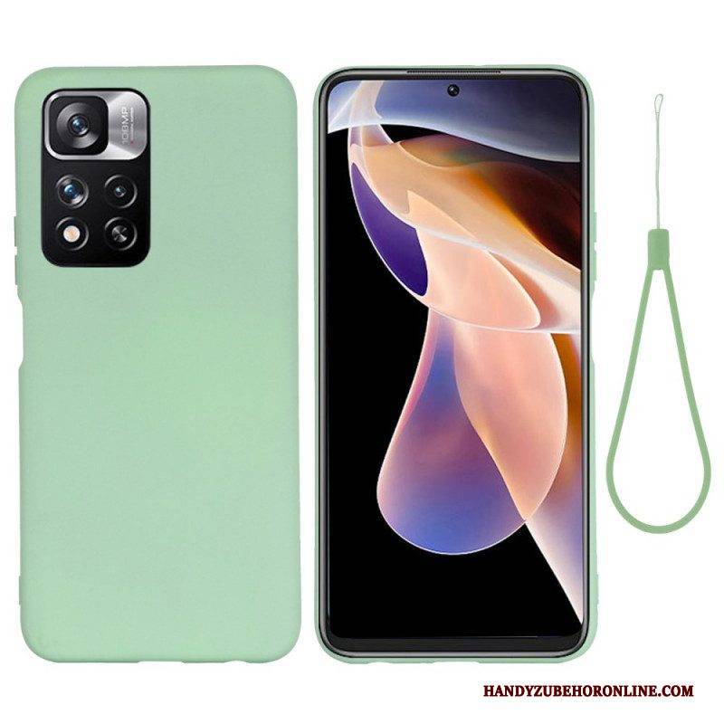 Hülle Für Xiaomi Redmi Note 11 Pro Plus 5G Flüssigsilikon Mit Lanyard