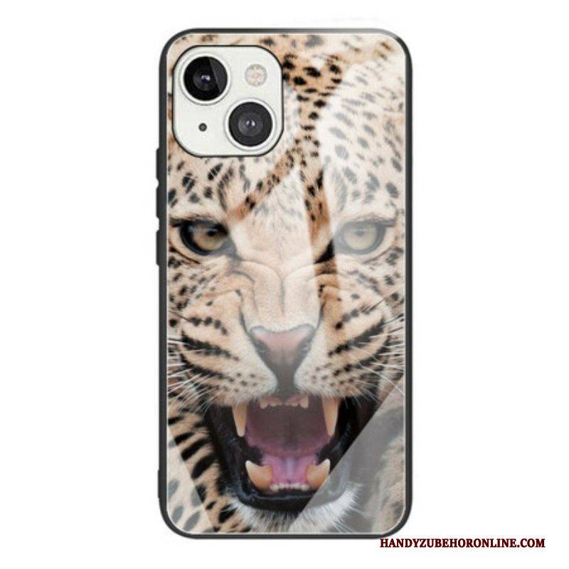 Hülle Für iPhone 13 Mini Gehärtetes Leopardenglas