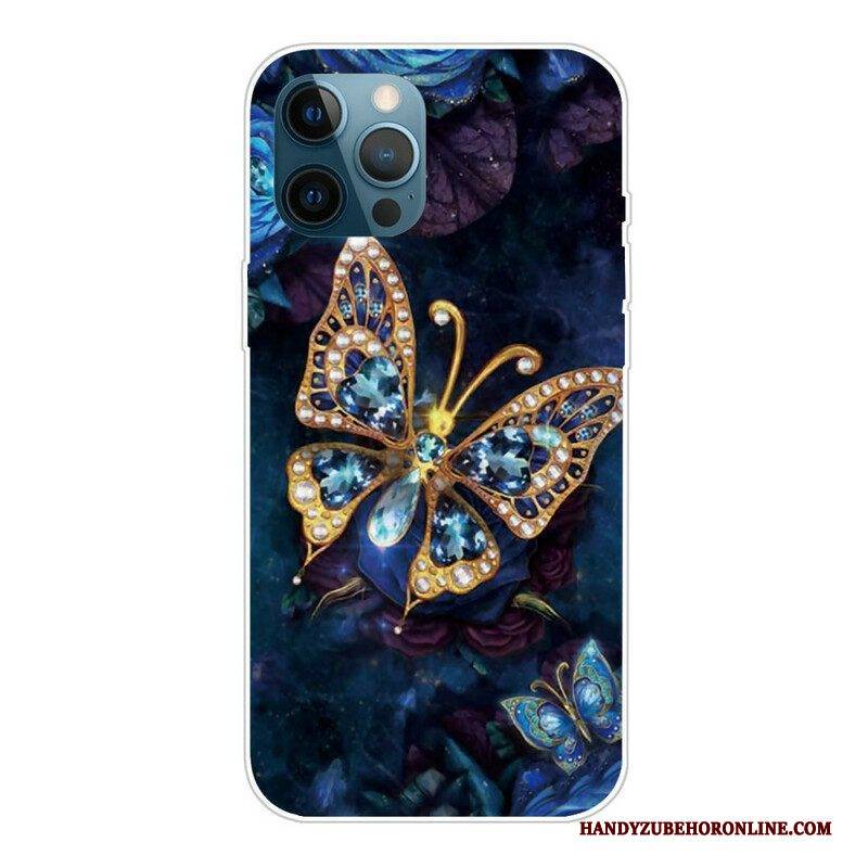 Hülle Für iPhone 13 Pro Max Blaue Schmetterlinge