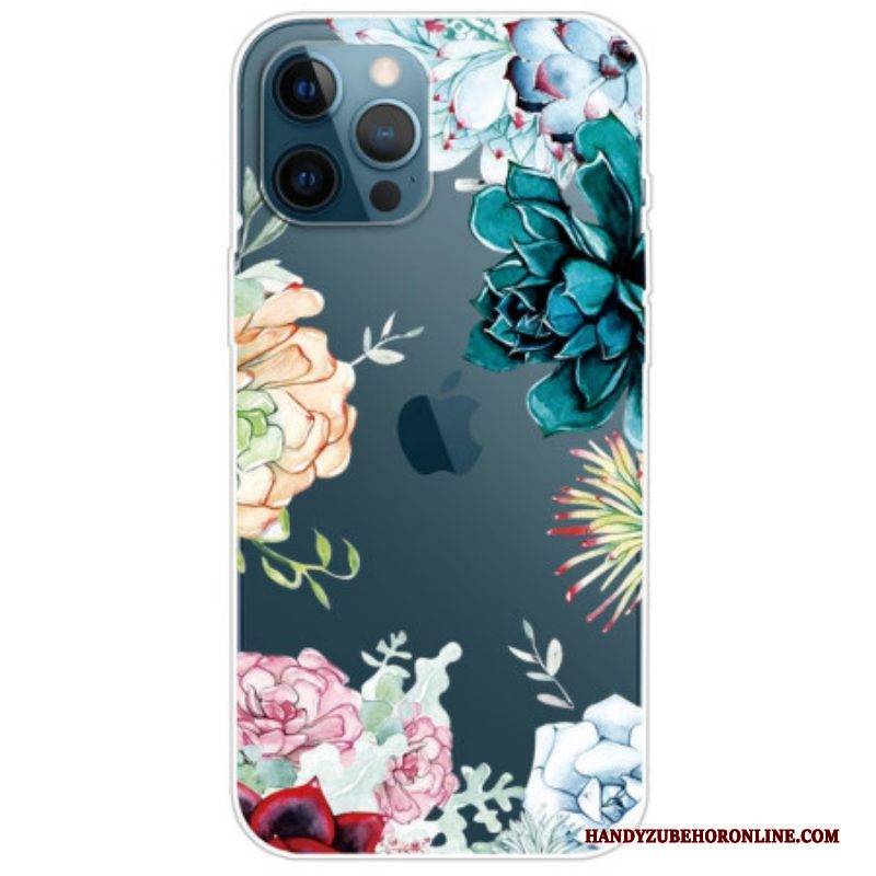 Hülle Für iPhone 14 Pro Nahtlose Aquarellblumen