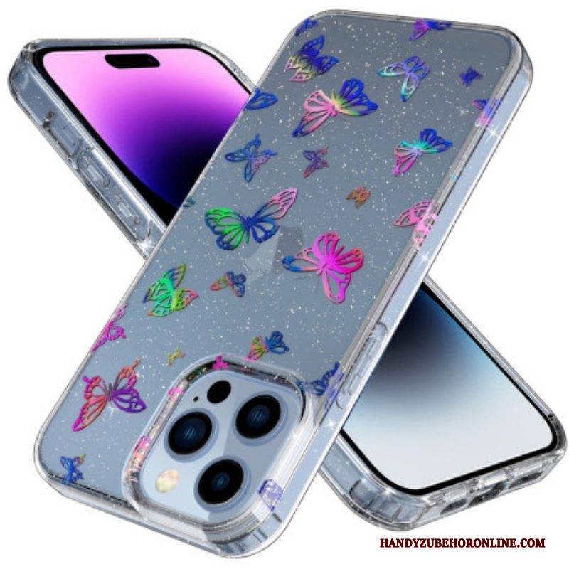 Hülle Für iPhone 14 Pro Nahtlose Schmetterlinge