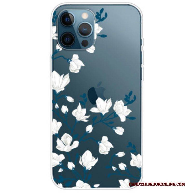 Hülle Für iPhone 14 Pro Nahtlose Weiße Blumen