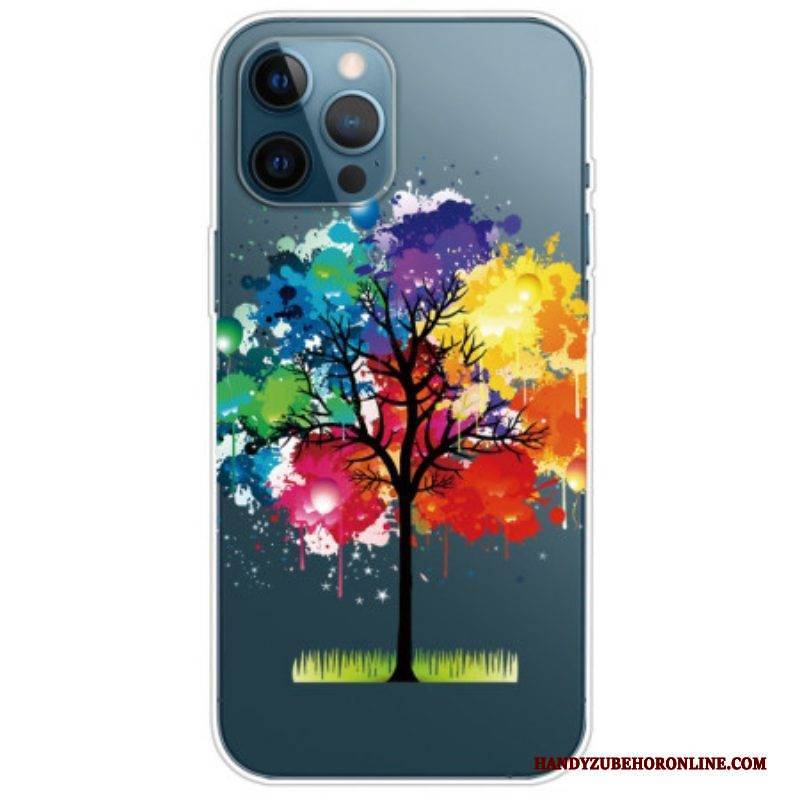 Hülle Für iPhone 14 Pro Nahtloser Aquarellbaum