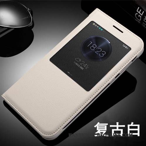 Hülle Huawei Ascend G7 Lederhülle Weiß Handyhüllen, Case Huawei Ascend G7 Folio