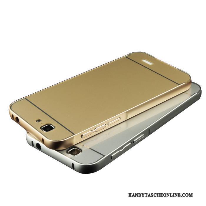 Hülle Huawei Ascend G7 Metall Grenze Gold, Case Huawei Ascend G7 Handyhüllen