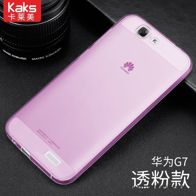 Hülle Huawei Ascend G7 Silikon Leicht Transparent, Case Huawei Ascend G7 Schutz Rosa Handyhüllen