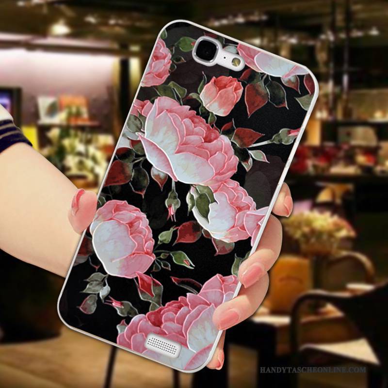 Hülle Huawei Ascend G7 Taschen Blütenblätter Handyhüllen, Case Huawei Ascend G7 Silikon Frisch Anti-sturz