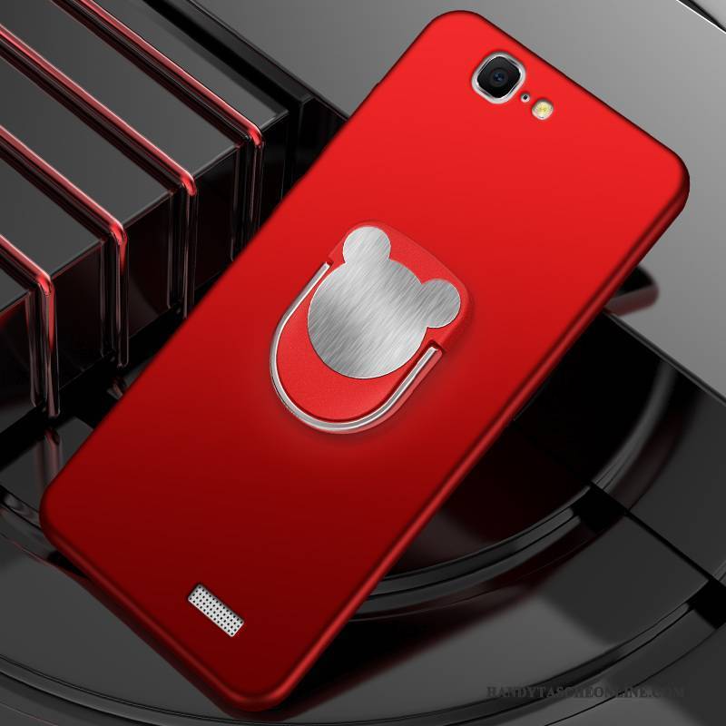 Hülle Huawei Ascend G7 Weiche Rot Einfach, Case Huawei Ascend G7 Silikon Anti-sturz Nubuck