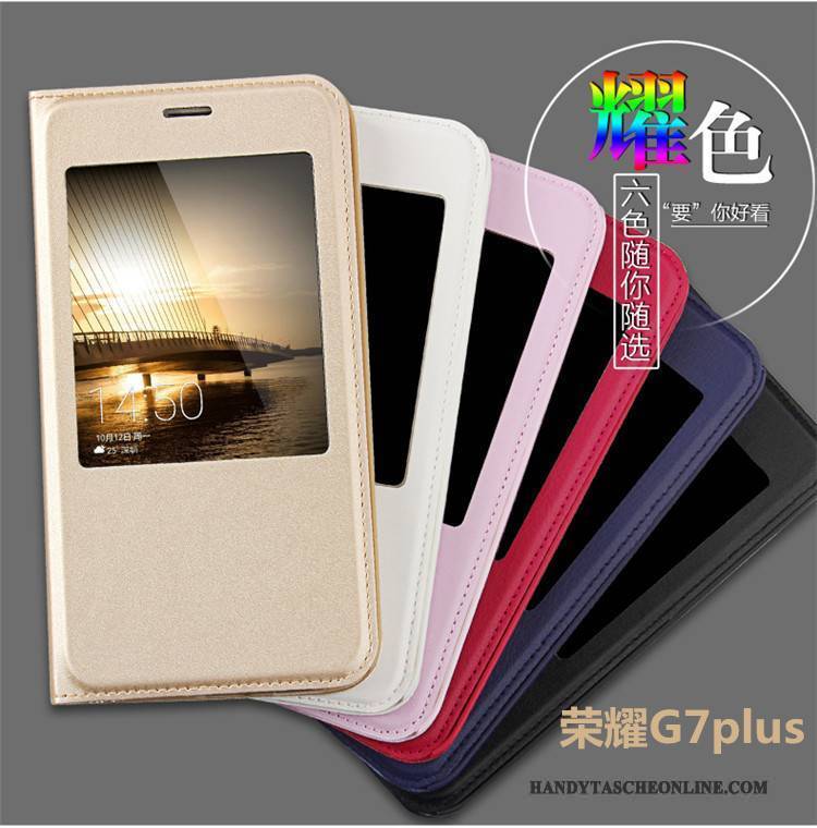 Hülle Huawei G7 Plus Folio Membran Schlafsaal, Case Huawei G7 Plus Farbe Handyhüllen Temperieren