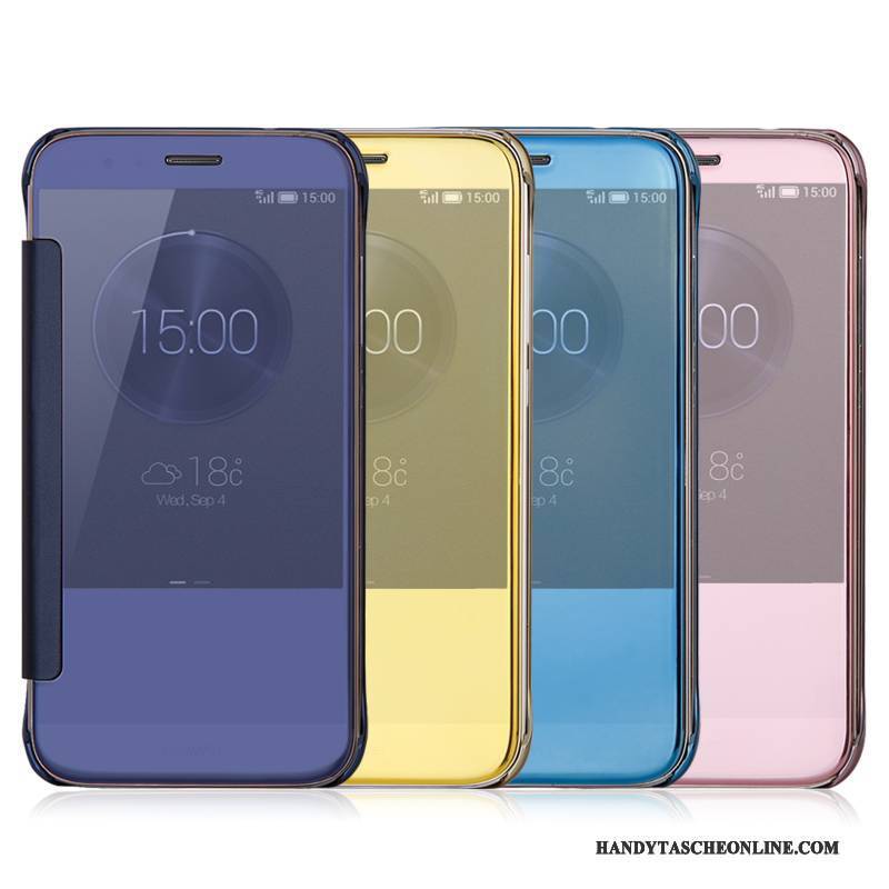 Hülle Huawei G7 Plus Lederhülle Spiegel Handyhüllen, Case Huawei G7 Plus Farbe Drachen