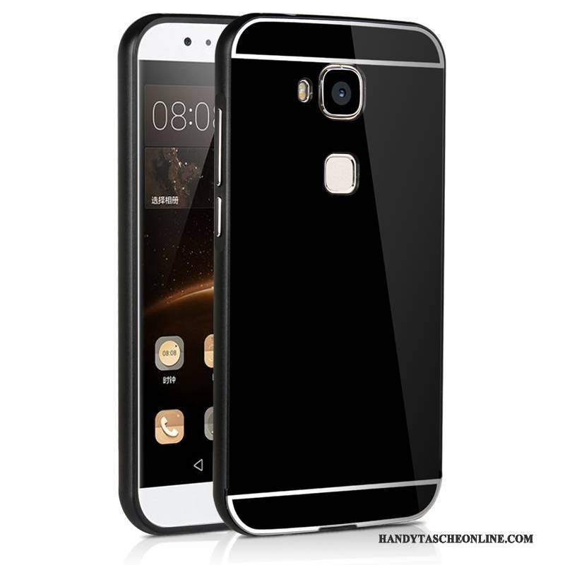 Hülle Huawei G7 Plus Metall Anti-sturz Handyhüllen, Case Huawei G7 Plus Schutz Hintere Abdeckung Schwarz