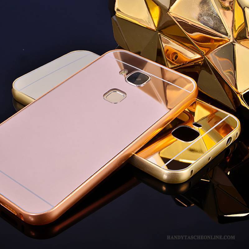 Hülle Huawei G7 Plus Metall Handyhüllen Spiegel, Case Huawei G7 Plus Grenze Rosa