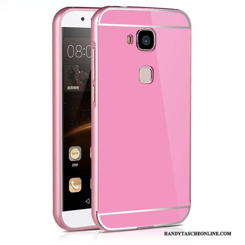 Hülle Huawei G7 Plus Metall Rosa Anti-sturz, Case Huawei G7 Plus Schutz Handyhüllen Grenze