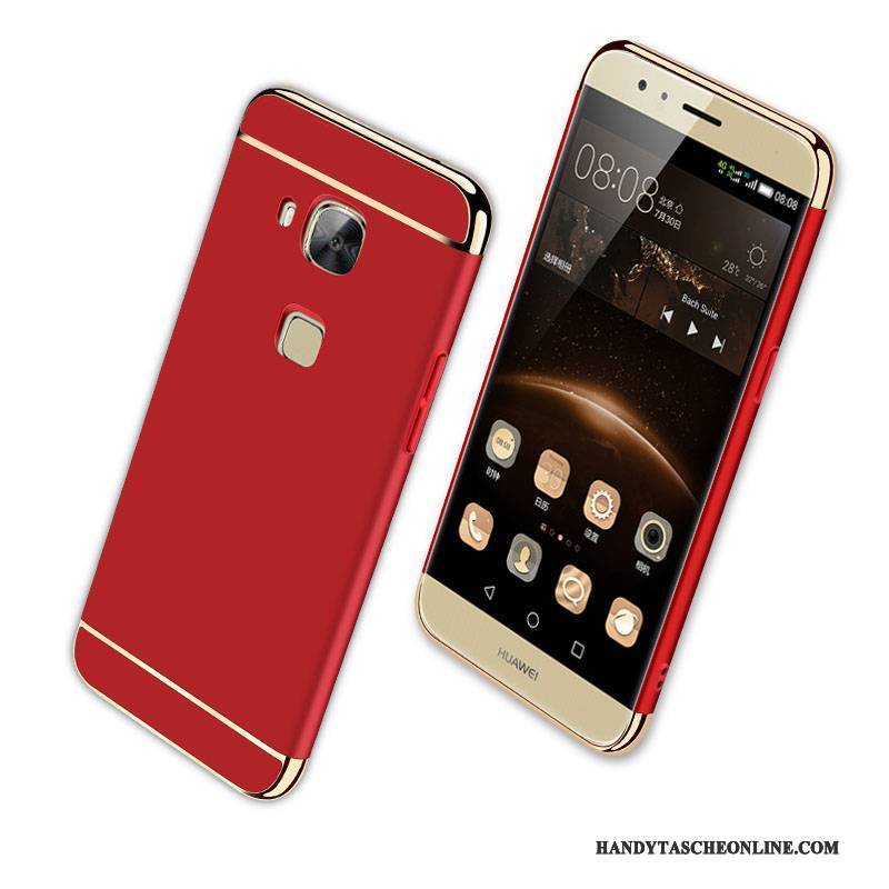 Hülle Huawei G7 Plus Schutz Rot Handyhüllen, Case Huawei G7 Plus Nubuck Trend