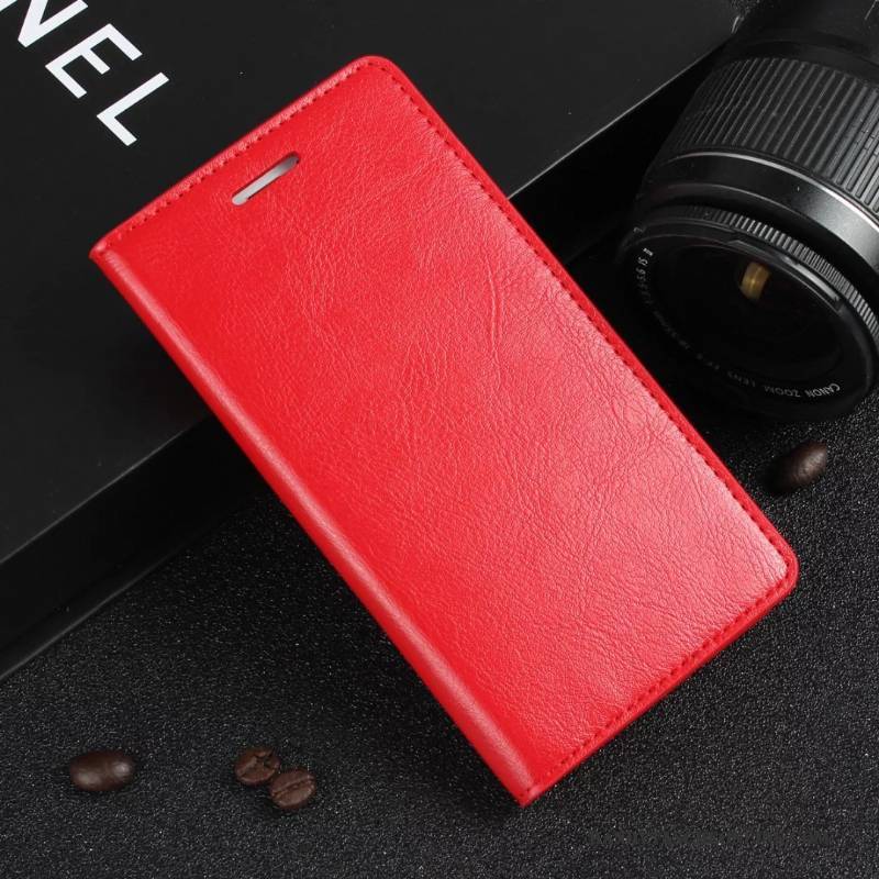 Hülle Huawei G9 Plus Leder Rot Anti-sturz, Case Huawei G9 Plus Folio Handyhüllen