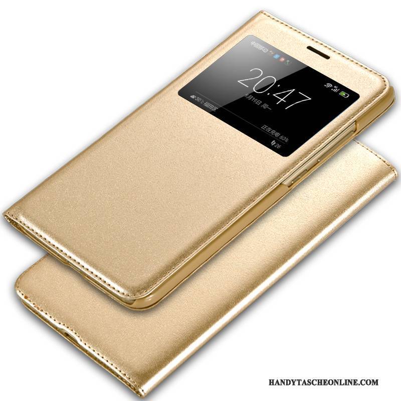 Hülle Huawei G9 Plus Lederhülle Gold Handyhüllen, Case Huawei G9 Plus Folio