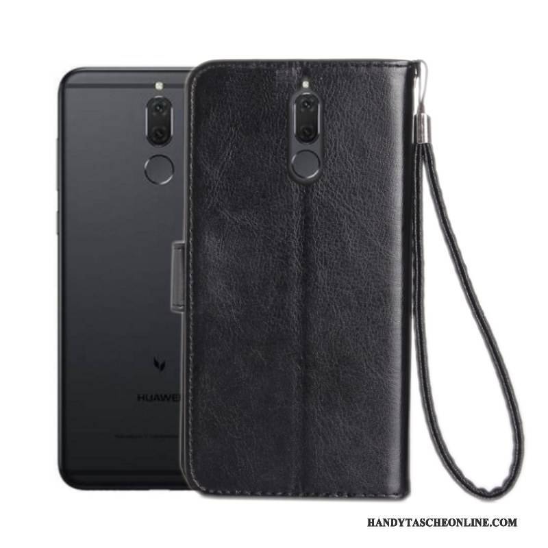 Hülle Huawei Mate 10 Lite Folio Anti-sturz Schwarz, Case Huawei Mate 10 Lite Lederhülle Handyhüllen