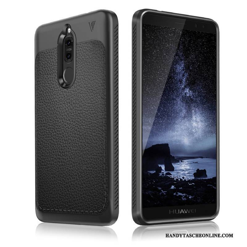 Hülle Huawei Mate 10 Lite Taschen Schwarz Handyhüllen, Case Huawei Mate 10 Lite Schutz Anti-sturz